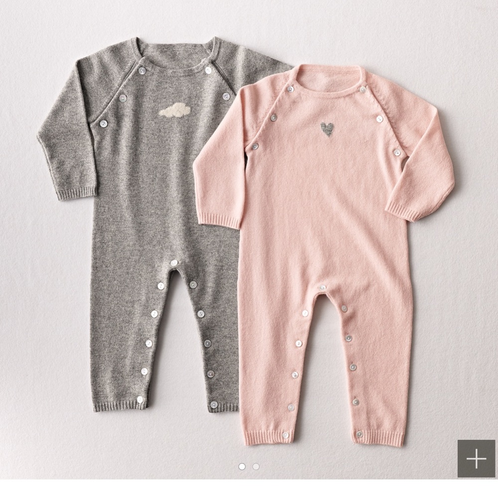 NWT Restoration Hardware RH Baby Cashmere One Piece and Booties Size 6-12M